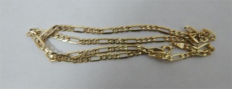 Curb and elongated bar-pattern 9ct gold necklace,