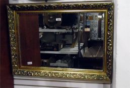 Modern rectangular bevelled plate wall mirror in g