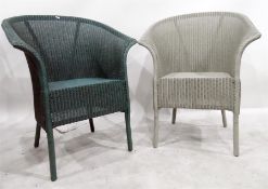 Two Lloyd Loom tub shaped bedroom chairs (2)
