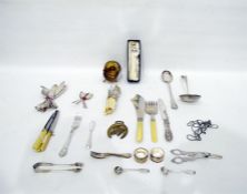 Silver plated fish knives and forks, a large ladle