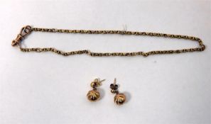 9ct gold chain bracelet, circle link, broken and a