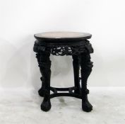 19th century Chinese hardwood carved plant/pot sta