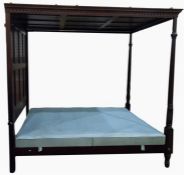 20th century mahogany reproduction four-poster bed