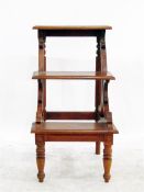 Set of three tread library steps on reeded and scr