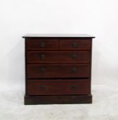 19th century mahogany cable inlaid and banded stra