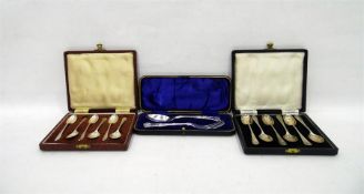 Cased set of silver rattail coffee spoons, Sheffie