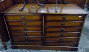 Mahogany finish chest of six drawers as twelve sha