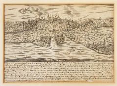 Three early maps including Frankfurt, two framed, 19cm x 29cm, 15.5cm x 22cm and 10cm x 15cm (3)