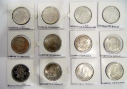 12 half-crowns, all BU, including 1938 1958-59