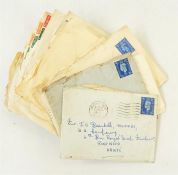 Two poor condition albums of world stamps, bag of pieces with stamps SG 415 1918 2/6 used (maybe
