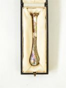 Lustre glass phial in fitted case (broken), 11cm approx