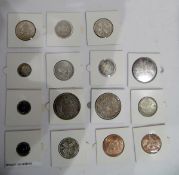 1845 crown and 1889 double florin (both good fine), 1928-35-36-37-38 florins (all uncirculated),