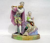 German Sitzendorf porcelain group of pair of music