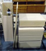 One Tapley coffee table, one Tapley large wall shelf, 44