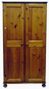 Two-door pine wardrobe, 94cm wide