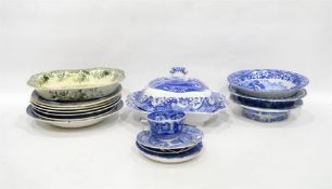 Assorted blue and white to include a Copeland Spod