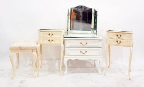 Pair of painted two-drawer bedside tables in the F