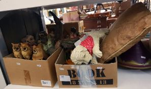 Various resin models of animals and birds, includi