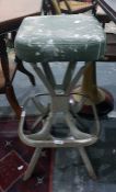 Metal framed paint splattered stool