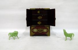 Two 20th century carved jadeite horse figurines an