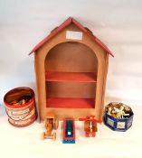 Slot together wooden doll's house with red roof, a