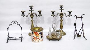 Pair of silver plate twin branch candelabra, a cru