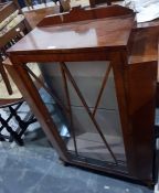 Early 20th century walnut display cabinet, the ast