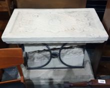 Moulded fibre glass console table after the antiqu