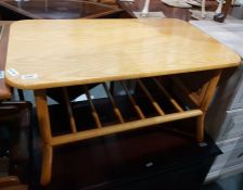 Mahogany television stand, a nest of three glass t