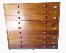 19th century mahogany architect's/folio chest of n