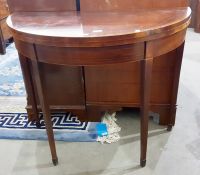 George III mahogany and kingwood banded foldover d