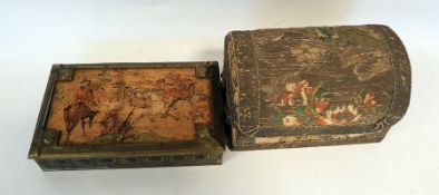 Two cases of gaming counters, variously coloured a