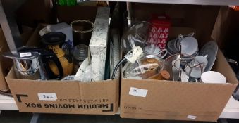 Assorted ceramics, glassware, a Tiger hot water ju