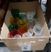 Six bubble glass wine glasses in different colours