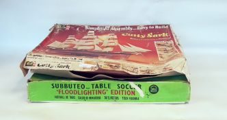 Revel model of Cutty Sark and Subbuteo table socce