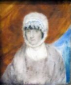 19th century school Watercolour on ivory  Half len