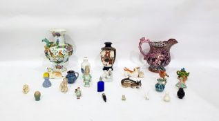 Continental porcelain baluster vase painted with b