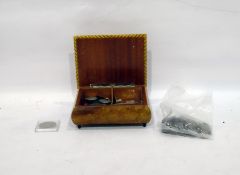 Marquetry inlaid games box, the top decorated with