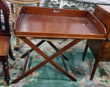 Victorian mahogany butler's tray with gallery surr
