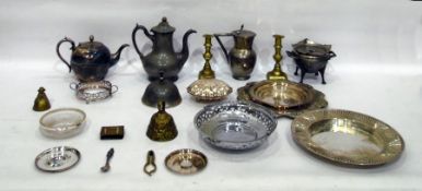 Quantity of metalware to include teapot, trays and