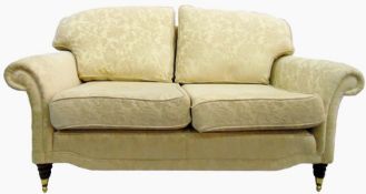 Three-seater settee with loose squab cushions, scr
