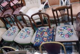 Set of three late 19th century walnut framed chair