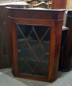 19th century mahogany hanging corner cupboard encl