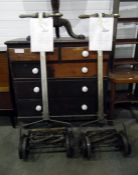 Two vintage Pennsylvania lawn mowers with original instruction leaflets (2)