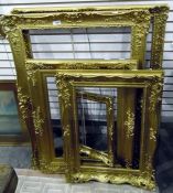 Five various sized gilt picture frames