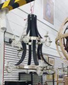 Chromed steel two-tier 12-light contemporary chand