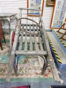 19th century agricultural hand cart, the side rail