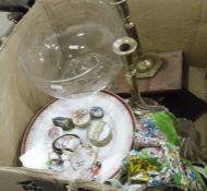 Large fruit bowl on circular foot, engraved with g