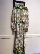 ( Jean) Varon maxi dress, with wide belt and buckle