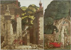 After Simon Palmer (b.1956) Handcoloured etching  